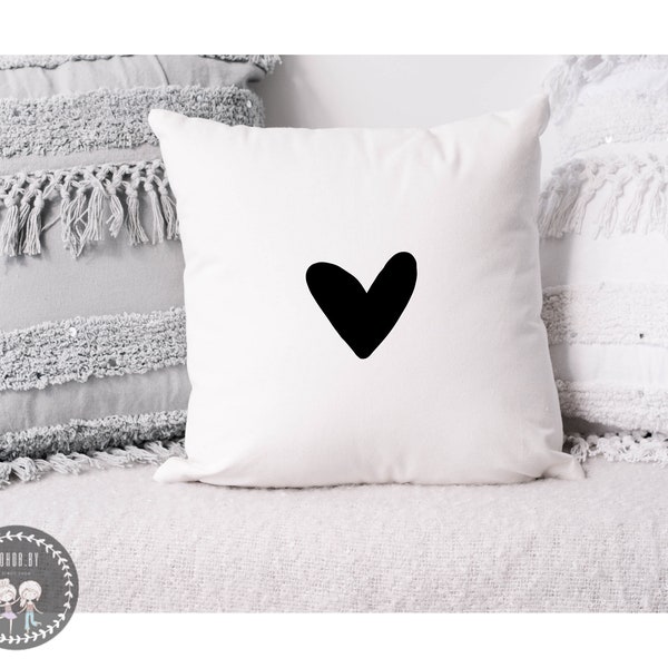 Lovingly designed cushion cover - cushion cover - 50x50 - heart - home decoration - or ironing