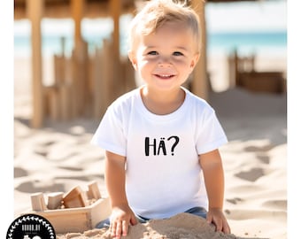 Children's iron-on transfer - Huh? - DTF transfer - Iron-on film - Applique - T-shirt print - Plotter image - Saying
