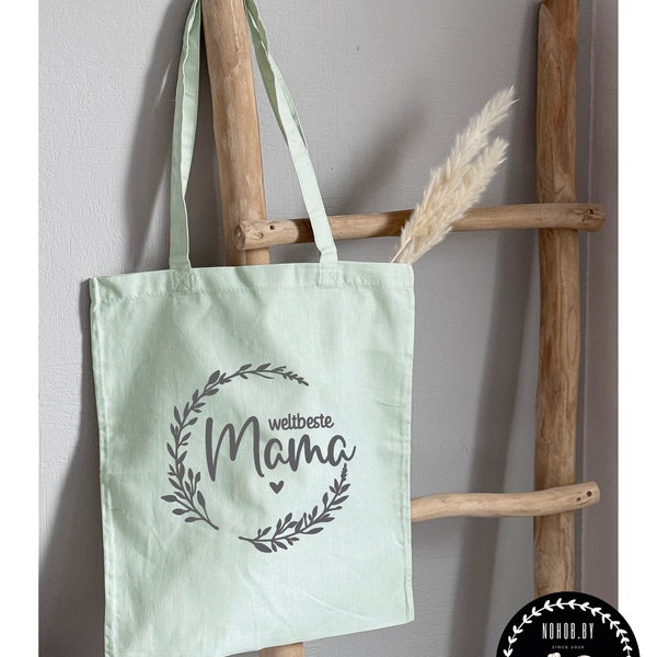 Stoffbeutel -Weltbeste Mama - Tote Bag - Baumwolltasche - Einkaufstasche Geschenk zum Muttertag - Danke Mama - Dankeschön - Muttertag