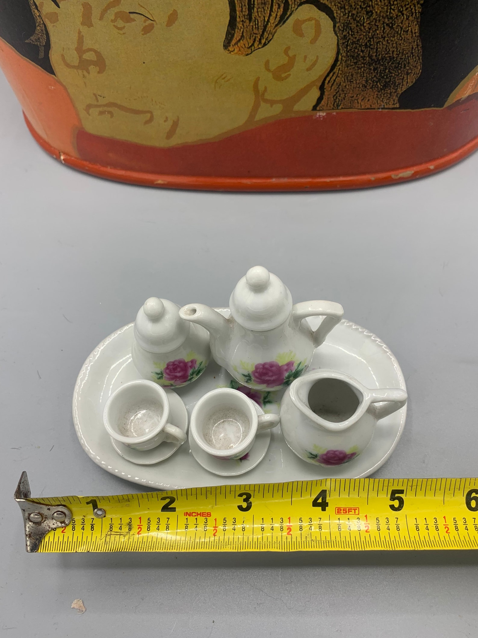 Vintage porcelain dolls tea set miniature tea serving set for Etsy