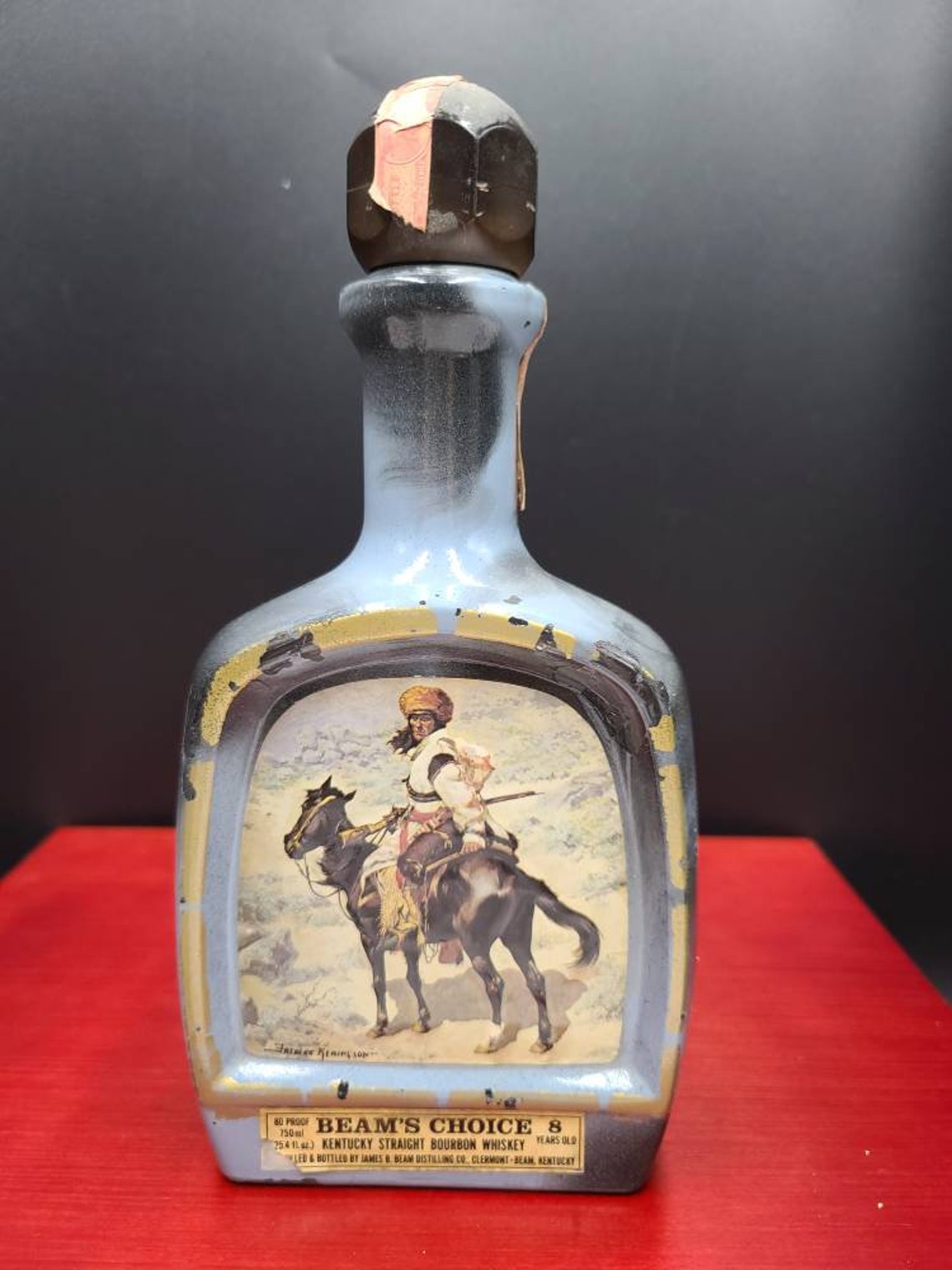 Vintage Jim Beam Whiskey Decanter Frederic Remington Etsy