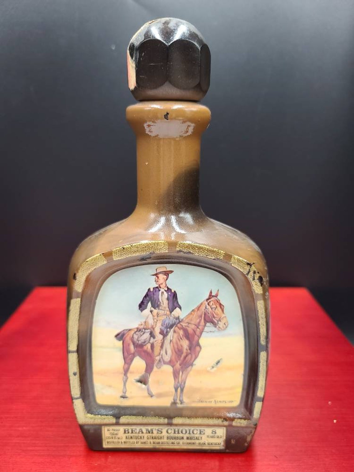 Vintage Jim Beam Whiskey Decanter Frederic Remington Etsy