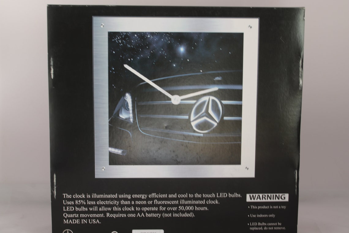 Mercedes Clock new in Box Illuminated LED Etsy