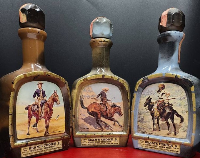 Vintage Jim Beam Whiskey Decanter Frederic Remington Etsy