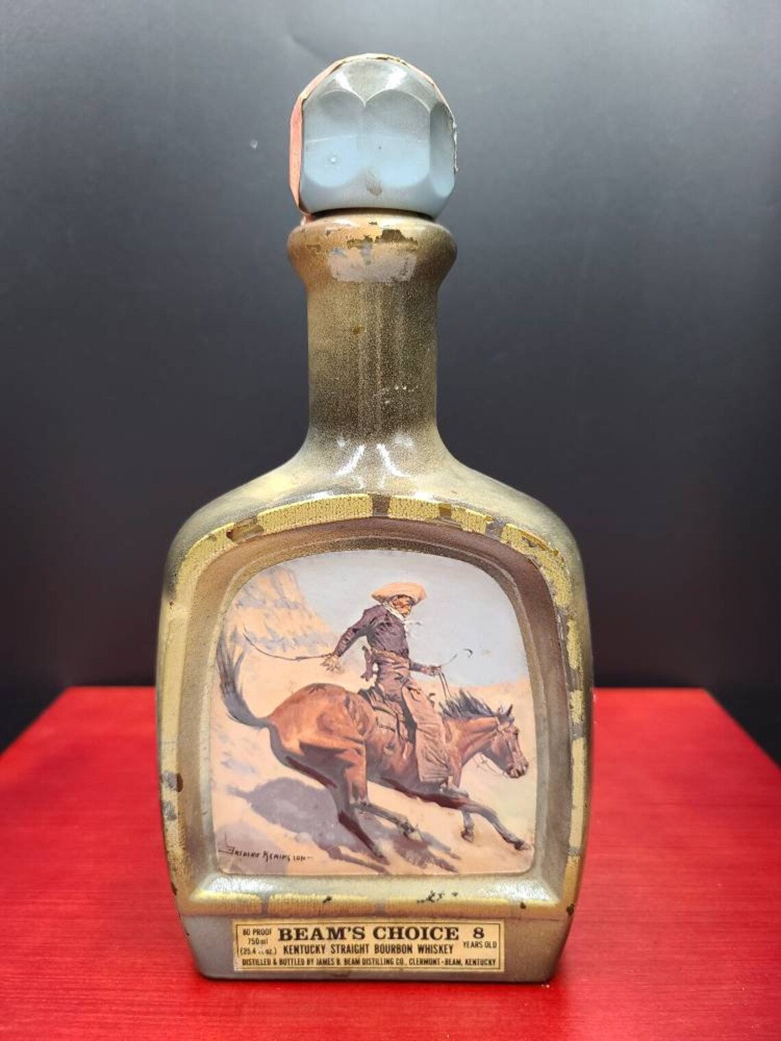 Vintage Jim Beam Whiskey Decanter Frederic Remington Etsy