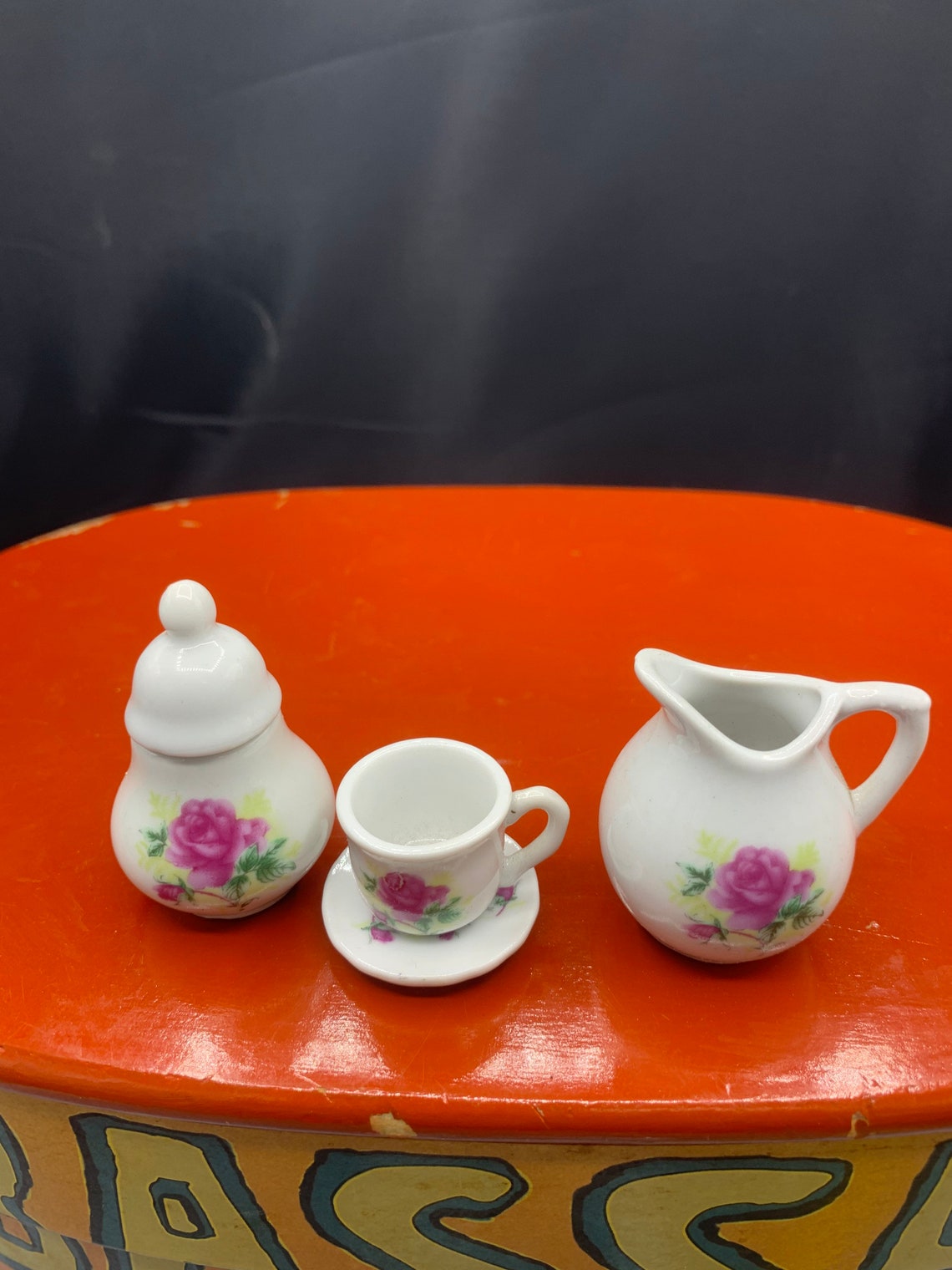 Vintage porcelain dolls tea set miniature tea serving set for Etsy
