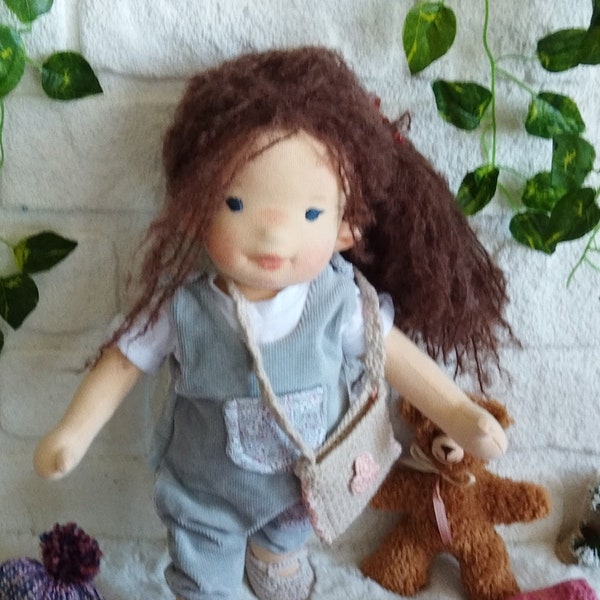 16'' inch handmade Waldorf inspired doll. With great clothes and accessories. Waldorf puppe. OOAK Doll. SemDoll custtom  gift