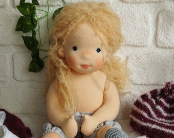 17'' inch handmade Waldorf inspired doll. Waldorf puppe. OOAK Doll. SemDoll custom handmade gift