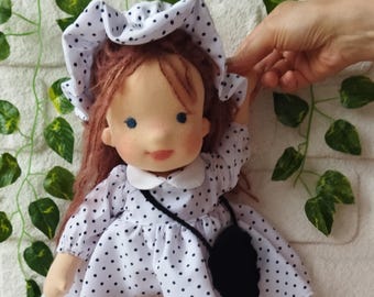 Handmade 15'' Waldorf Doll with Teddy Bear: Organic Cotton