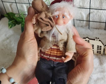 OOAK Miniature Art Doll,  Fairy Tale Character Gnome, Handmade Collectible Elf Decor