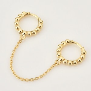 Chain Earrings Gold Earrings Silver Earrings Dainty Earrings Dangle Chain Earring Drop Chain Earrings Handcuff Hoops Double Huggie Hoops