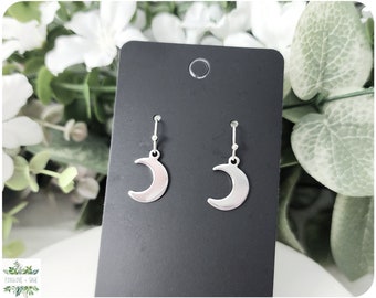 Moon Earrings, Crescent Moon Earrings, Witch Earrings, Moon Jewelry, Charm Earrings, Witch Jewelry, Gift for Witch, Gift for Her, Gift