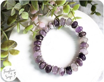 Amethyst Bracelet, Crystal Jewelry, Witch Gift, Silver Bracelet, Intuition Crystal, Healing Stone, Gift for Women, Crystal Bracelet