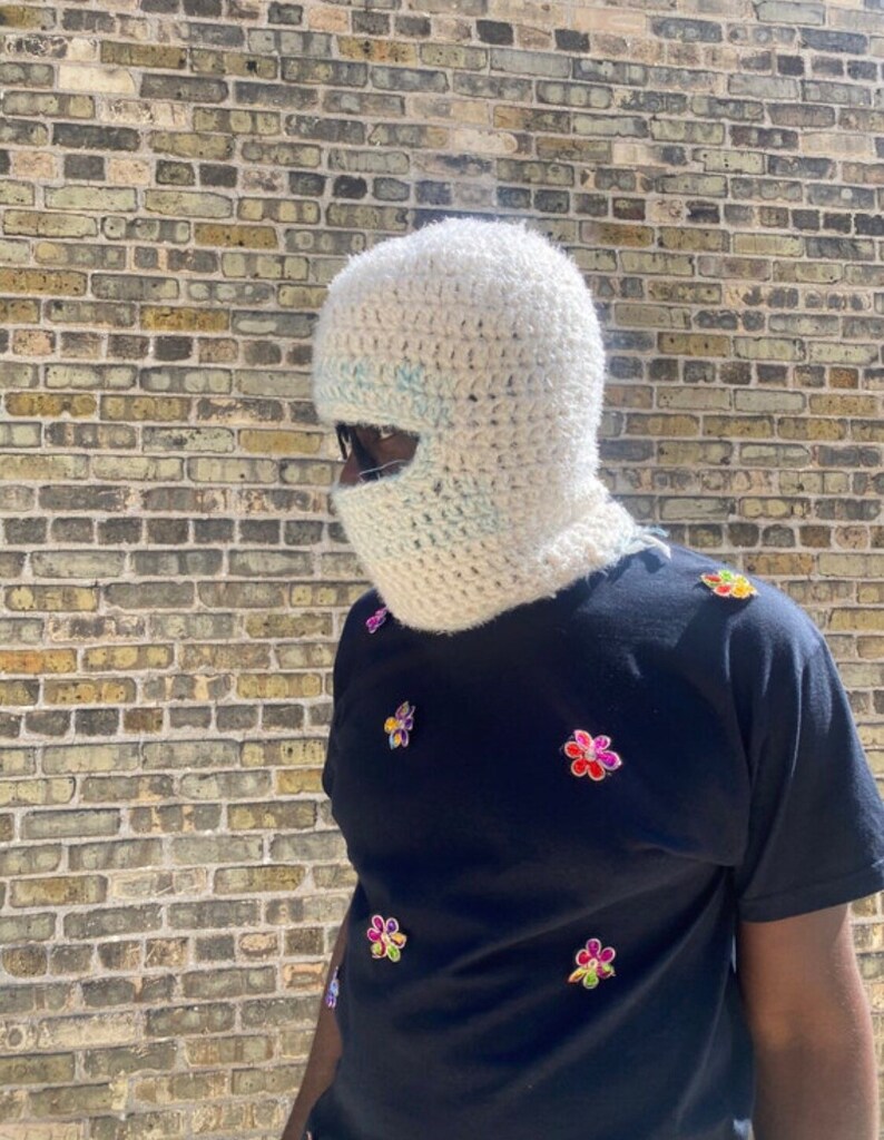 Hades Angle Mask / Knit Mask / Kanye Mask / Balaclava / White Etsy