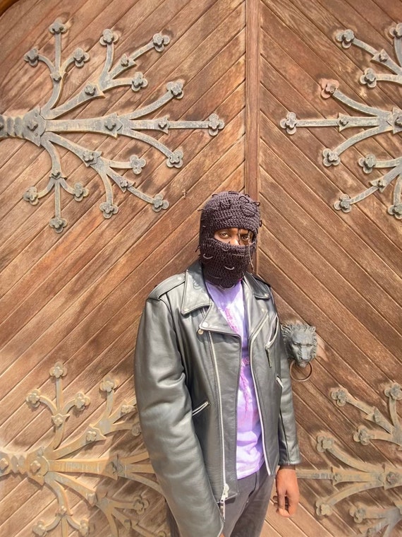 Distressed Black Ski Mask / Crochet Ski Mask / Balenciaga Mask Etsy