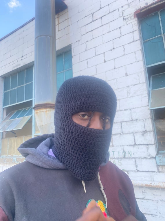 Black Ski Mask / Crochet Ski Mask /you Can See With the Mask Etsy