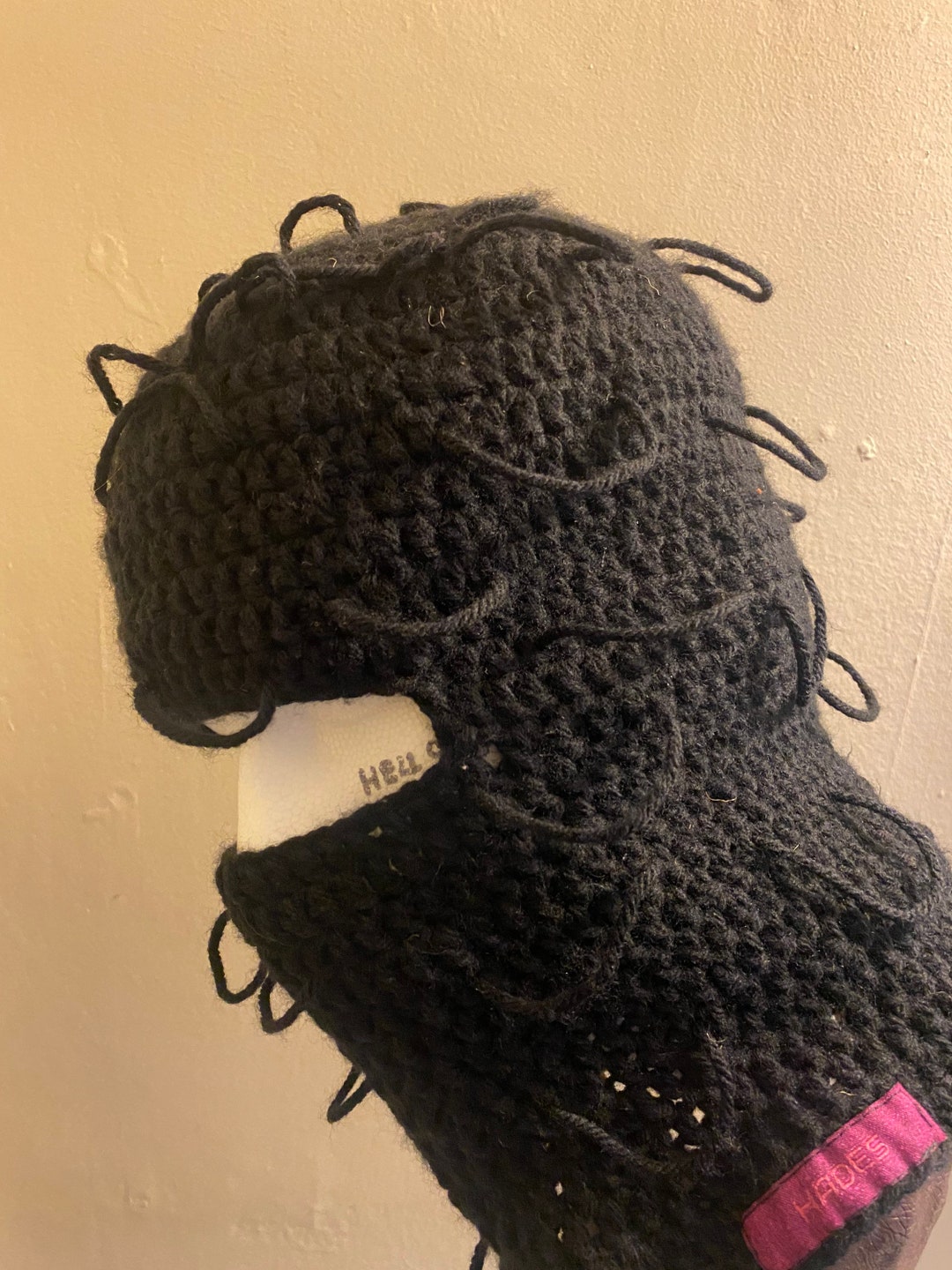 Distressed Black Ski Mask / Crochet Ski Mask / Balenciaga Mask - Etsy