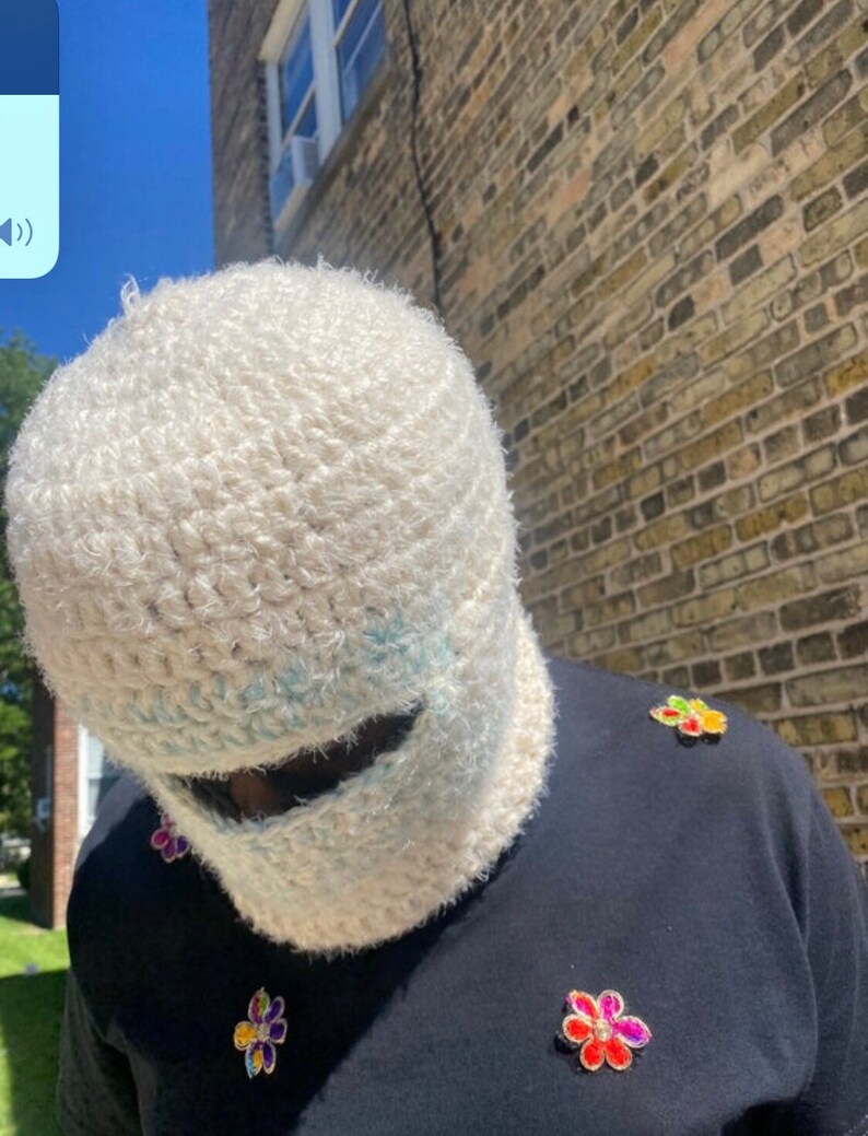 Hades Angle Mask / Knit Mask / Kanye Mask / Balaclava / White Etsy