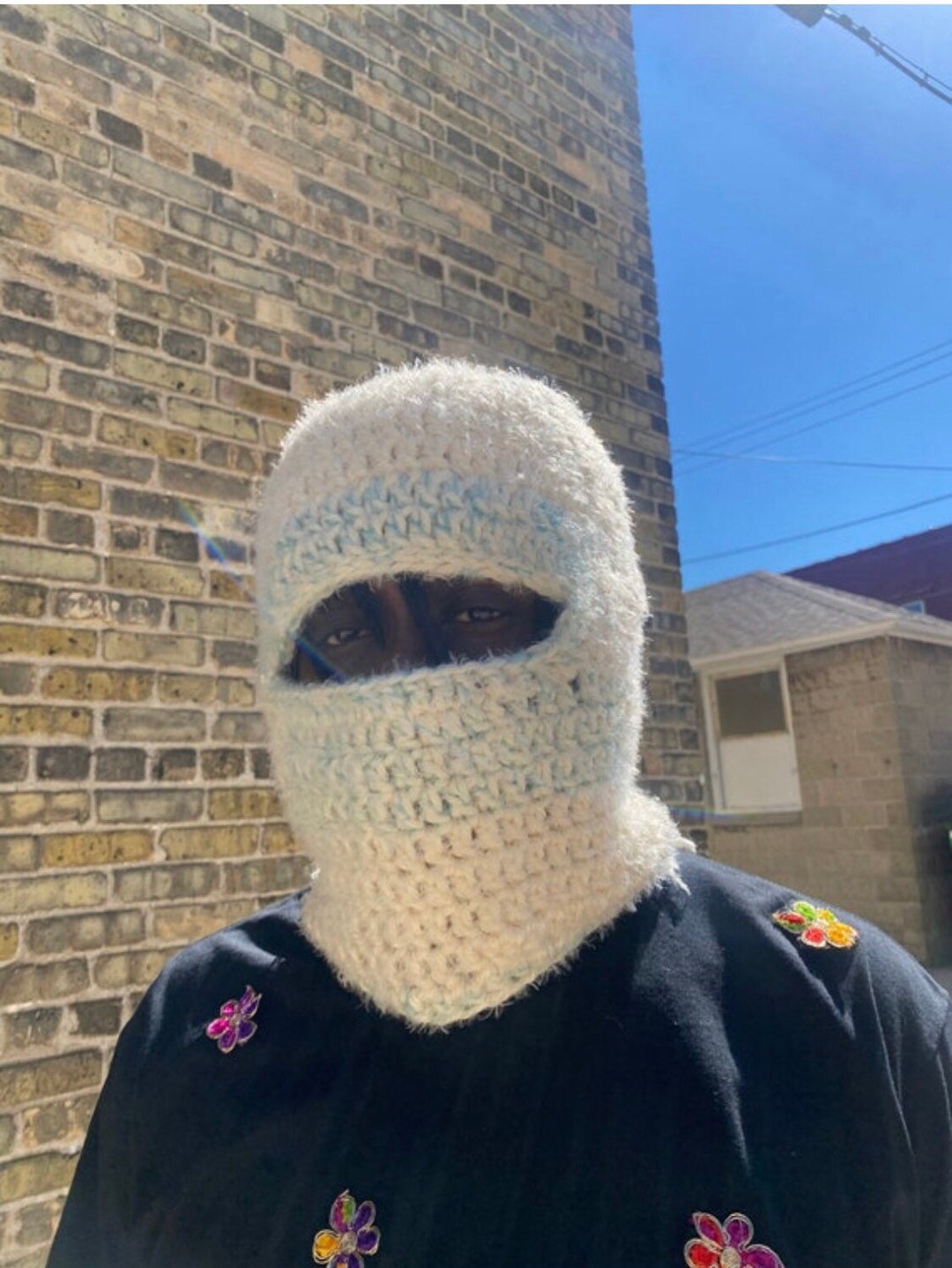 Hades Angle Mask / Knit Mask / Kanye Mask / Balaclava / White Mask