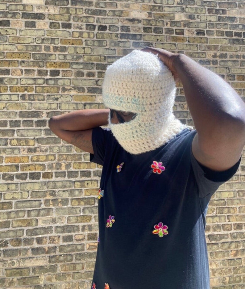 Hades Angle Mask / Knit Mask / Kanye Mask / Balaclava / White Etsy