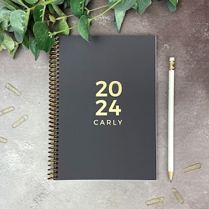 2024, A5, Personalised Diary, Week to View, Foiled, Personalised Cover, Soft Touch, 2024 Diary, Great Gift Idea