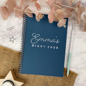2025/26/27, A5, Personalised Diary, Week to View, Foiled, Personalised Cover, Soft Touch, 2025 Diary, Great Gift Idea