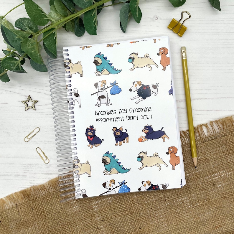 2027 Dog Grooming Diary, A5 or A4, Day Per Page, Personalised Cover image 1