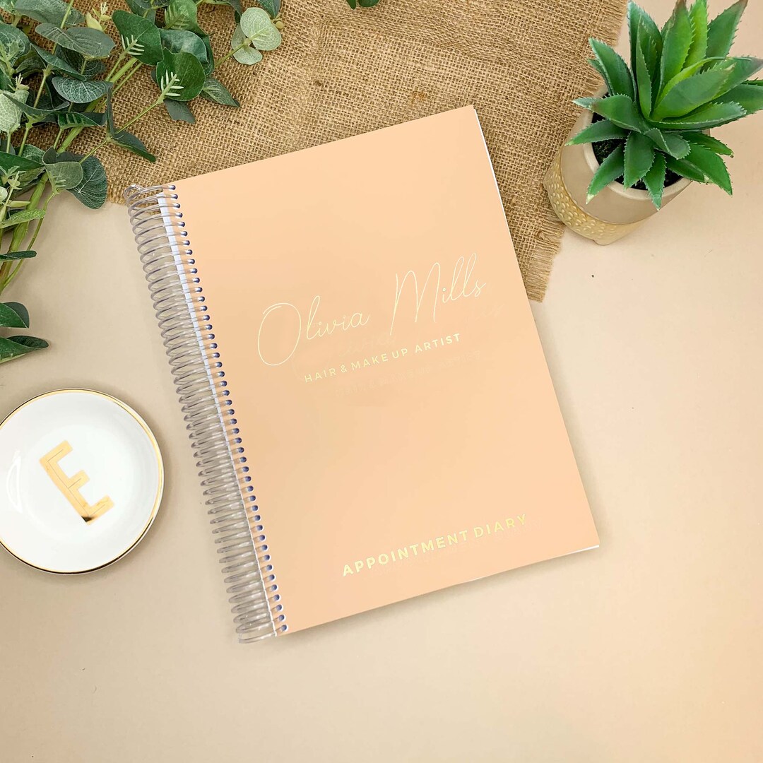 2025, A4 Diary or Order Book, Day per Page NO TIMES, Foil Printed, Personalised Cover, Soft