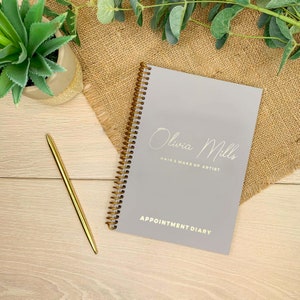 2025, A5 Appointment Diary, Week to View, Foil Print, Personalised ...
