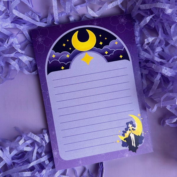 Human Luna A6 Notepad | Kawaii Notepad | Cute Notepad | Sailor Moon Luna Notepad | Stationery | Japan Inspired Notepad