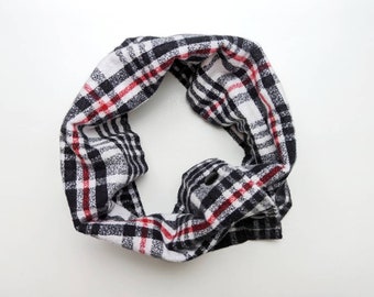 Plaid Scarf for Kids, Neck Warmer for Baby, Child Infinity Scarf, Toddler Plaid Flannel Scarf, Gift for Cold Weather, Winter Gift Kids