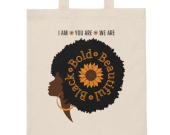 Canvas Tote Bag - Black Bold Beautiful