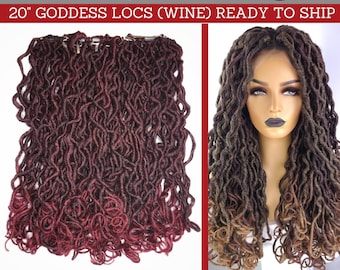 BOHO GODDESS CROCHET Locs, Pre-Looped, Wine, 20", (120 Strands) Ready to Ship