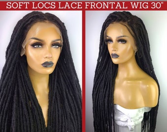 SOFT LOCS WIG, 13x4 Lace Frontal Wig, 1B, 30"