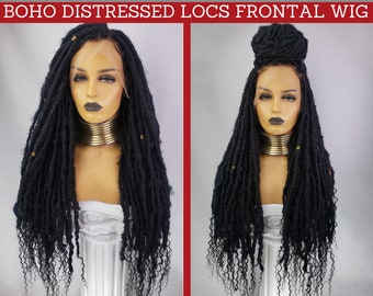 BOHO DISTRESSED LOCS 13x4 Lace Frontal Wig, 30 Inches / Human Hair Curls