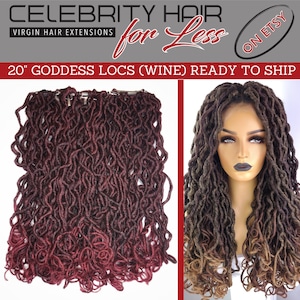 BOHO GODDESS CROCHET Locs, Pre-Looped, Wine, 20&quot;, (120 Strands) Ready to Ship