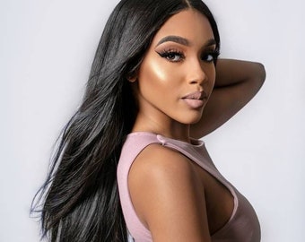 GLUELESS VIRGIN STRAIGHT Double Drawn 5x5 Closure Wig 30"