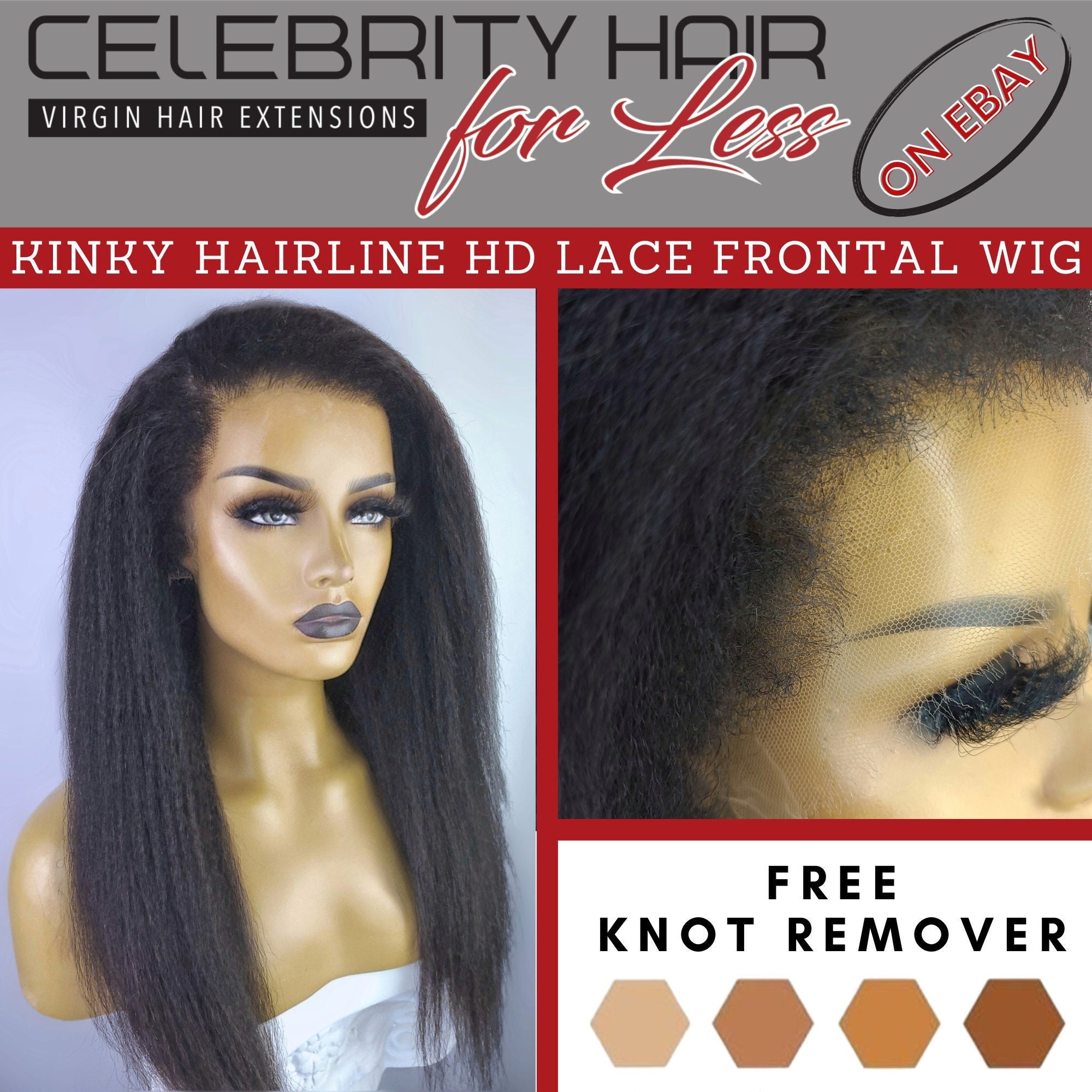 Kinky Hairline HD Lace Frontal Wig free Knot Remover Etsy