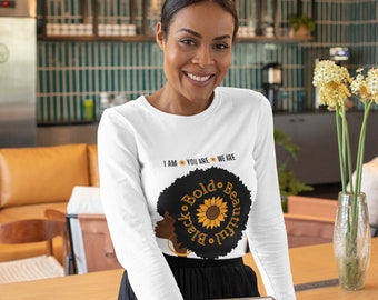 Long Sleeve Crewneck Tee - Black Bold Beautiful