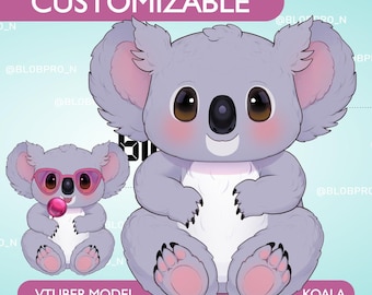 Premade Vtuber Model Live2D - Customizable Koala Model - Premade Koala Model - Anime Pet Animal Avatar - Kawaii