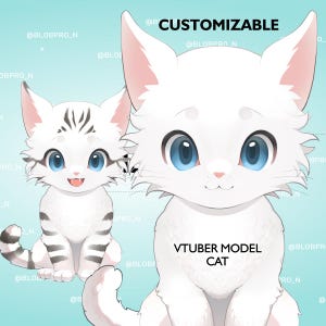 Vtuber Model Live2D - Customizable Cat Model - Premade Pet Cats Model - Anime Animal Avatar