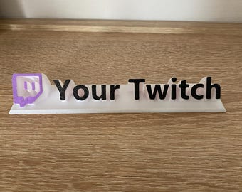 Twitch Nameplate – 3D Printed Custom Twitch Logo with Username