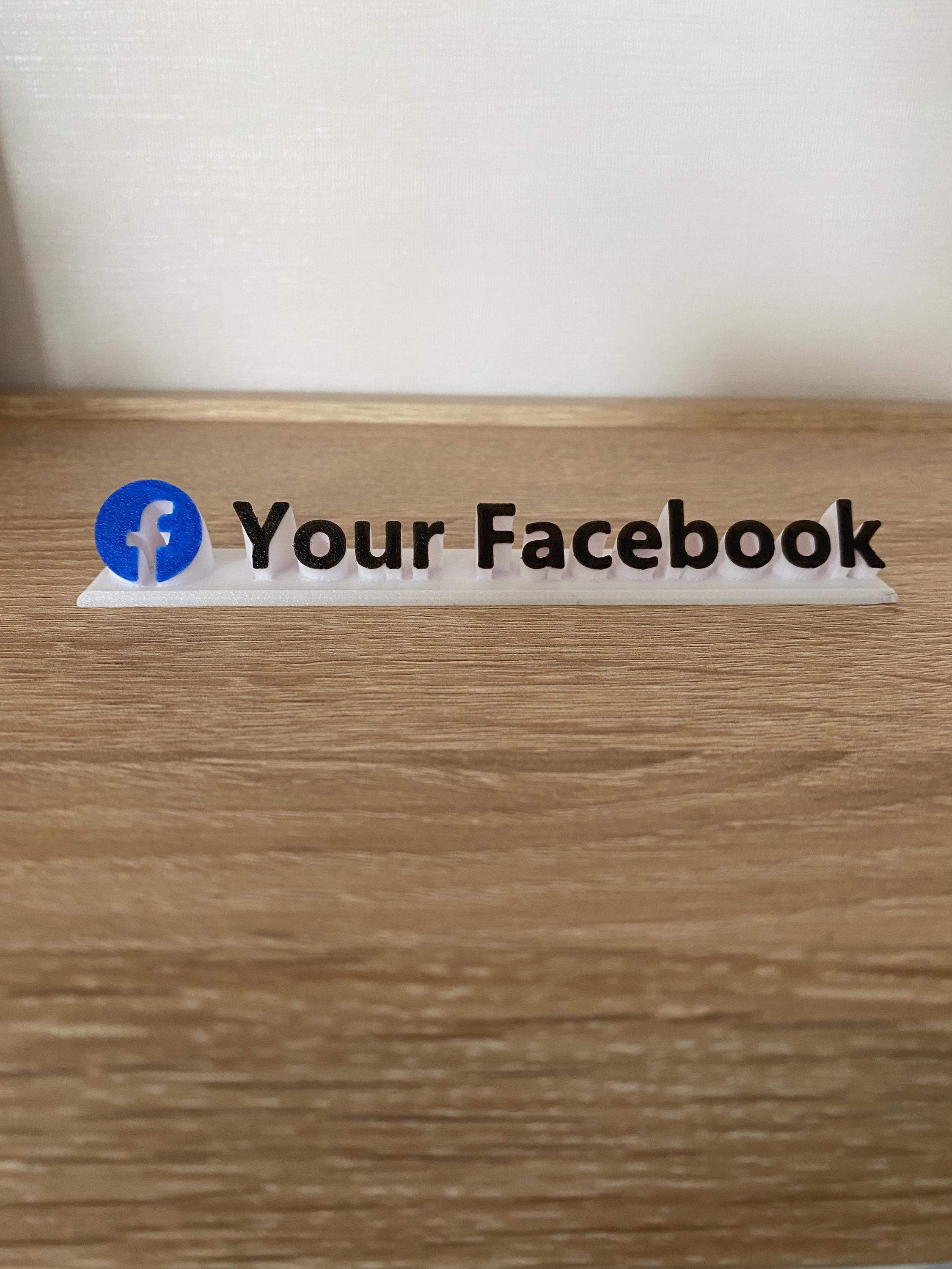 Facebook Nameplate – 3D Printed Custom Facebook Logo with Username