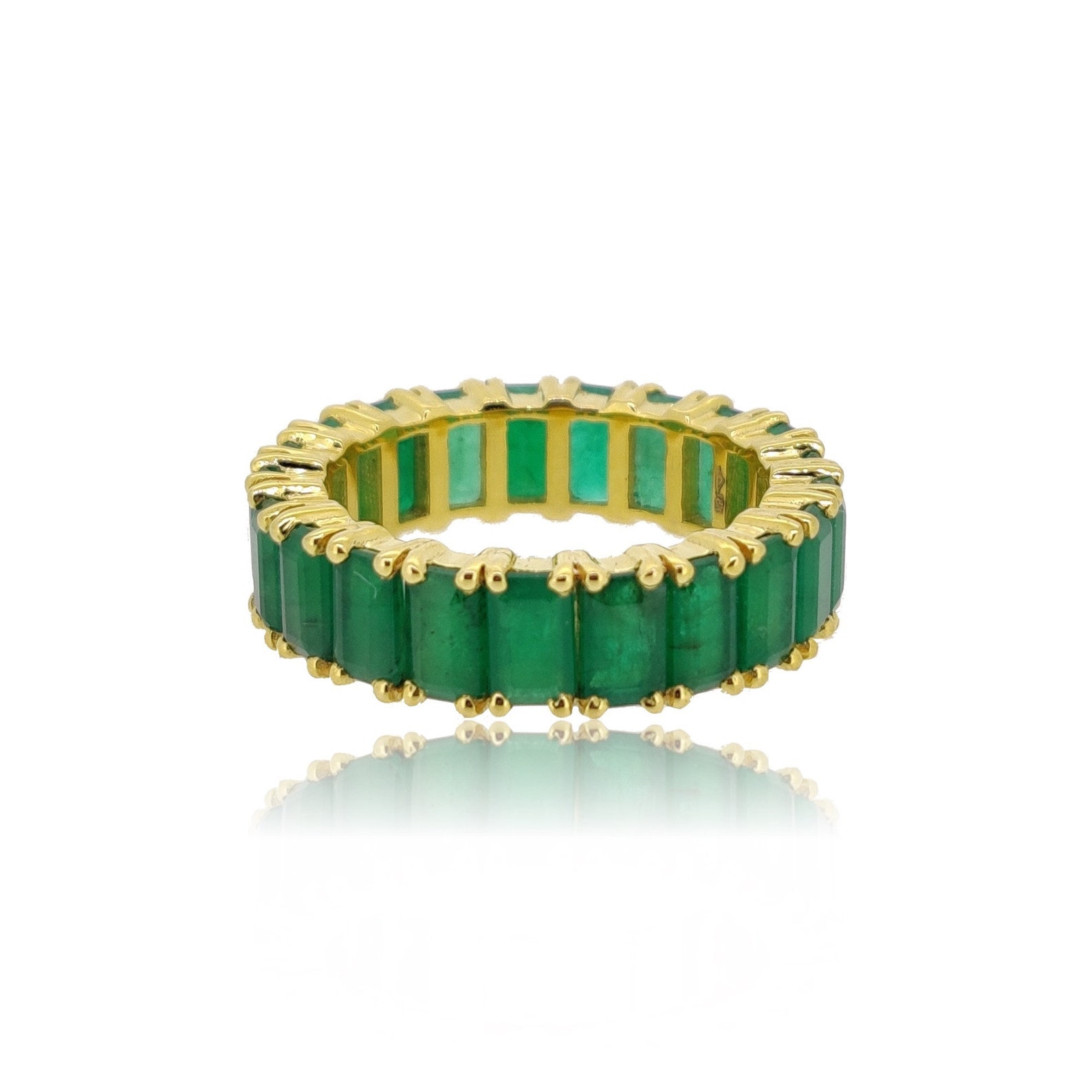 Emerald Ring Eternity Band Stackable Gemstone Ring in 14k or Etsy