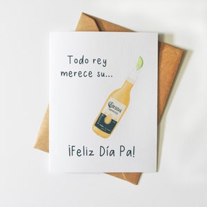 Uma Coroa para o Rei | Dia do Padre Tarjeta | Dia dos Pais | Cerveja, cerveja, papai, papai | cartão ilustrado | mexicano