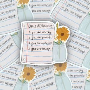 Daily Affirmations Vinyl Sticker | Mental Health Reminders | Die-cut ...