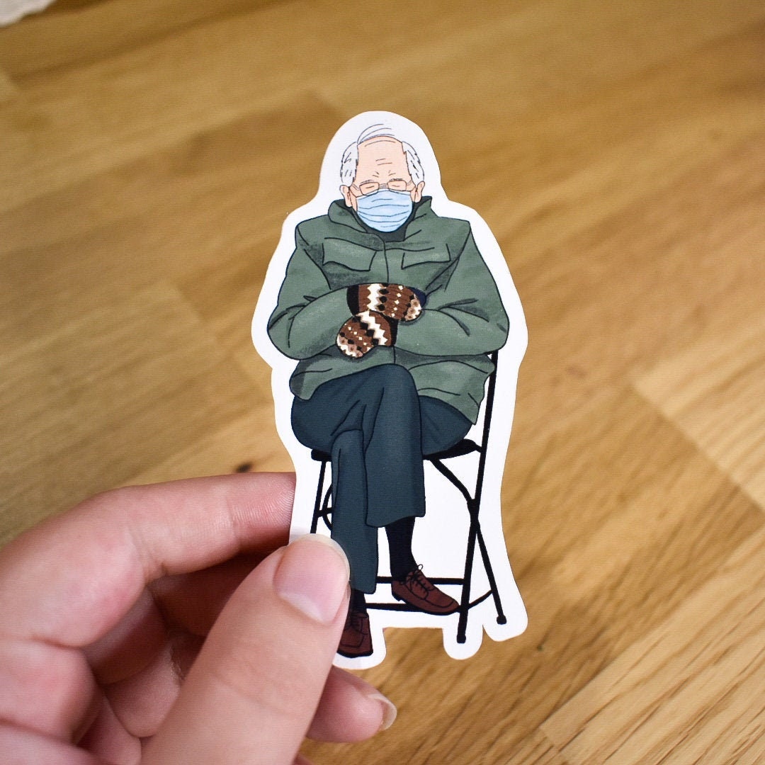 Bernie Sanders Mittens Sticker Presidential Inauguration Meme Laptop ...