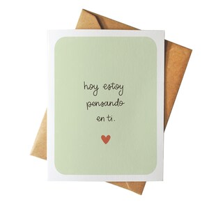 Hoy Estoy Pensando en Ti | Tarjeta de Pesame | Spanish Sympathy Card | Illustrated Greeting Card | Latinx Hispanic Mexican Just Because