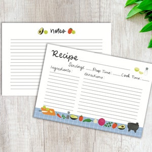 Recipe Cards Mexican Kitchen | Set of 10 - 4" x 6" Blank Cards | Double-Sided | Recetas Familiares | Cocina Latinx Food Illustrated | Gift