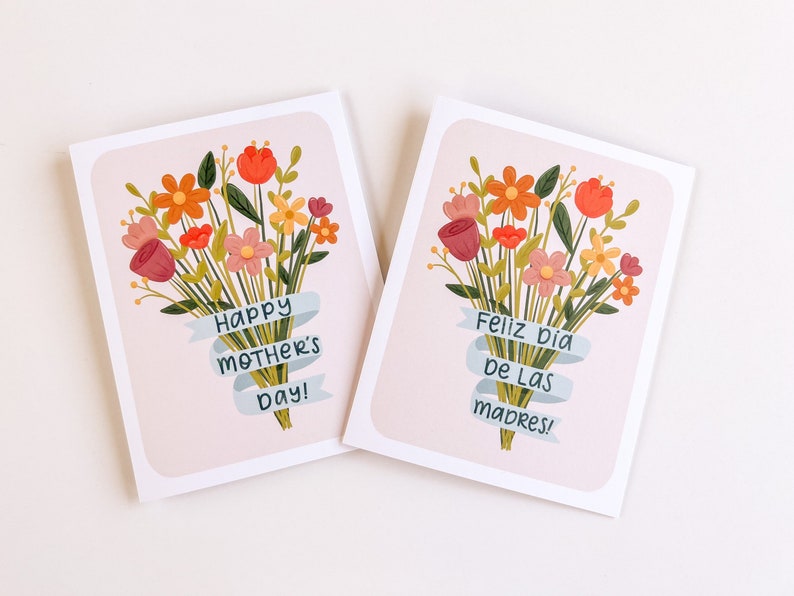 Happy Mother's Day Bouquet | Cute Illustrated Greeting Card | Flowers ...
